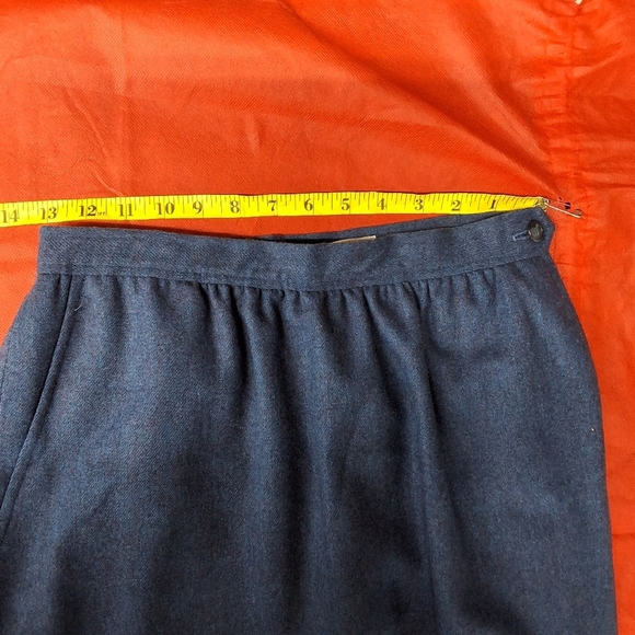 Evan Picone Blue Midi A-Line Skirt - Picture 4 of 14